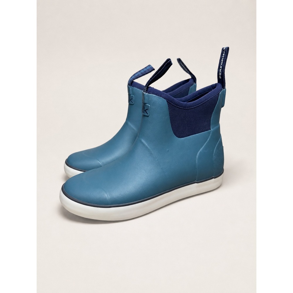 Huk Rogue Wave Chelsea Rain Boots Blue Waterproof Deck Boots Women's 6 NWOB